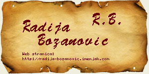 Radija Božanović vizit kartica
